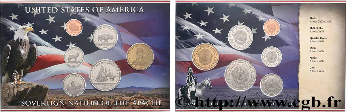 UNITED STATES OF AMERICA - Native Tribes Série de 6 monnaies Sovereign Nation of The Apache 2016  MS 