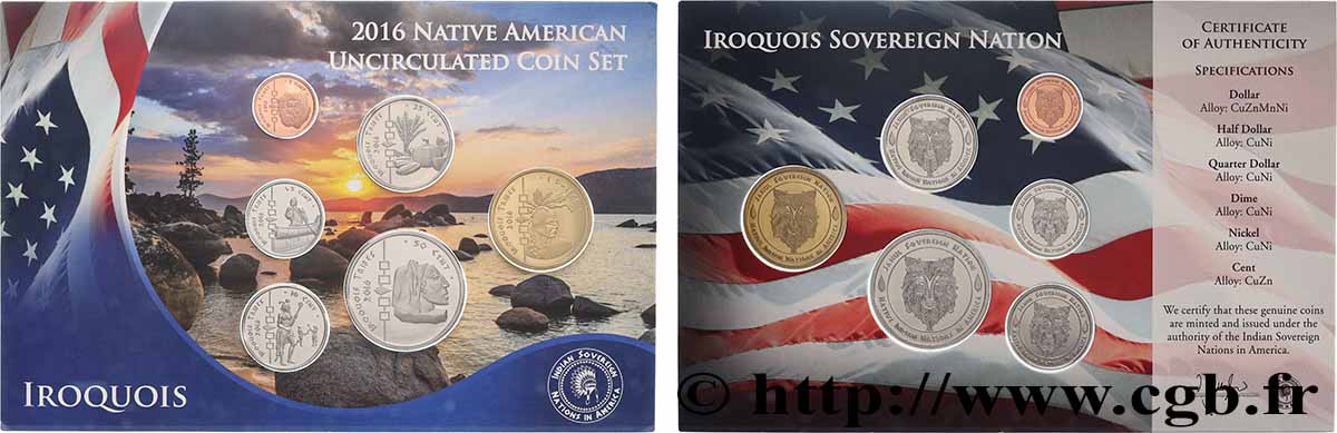 VEREINIGTE STAATEN VON AMERIKA - Indianerstämme Série de 6 monnaies Iroquois 2016  ST 