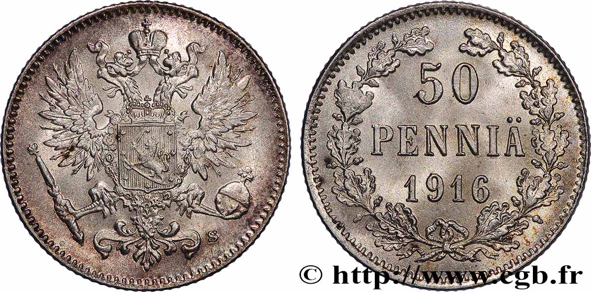 FINNLAND 50 Pennia 1916 Helsinki fST 