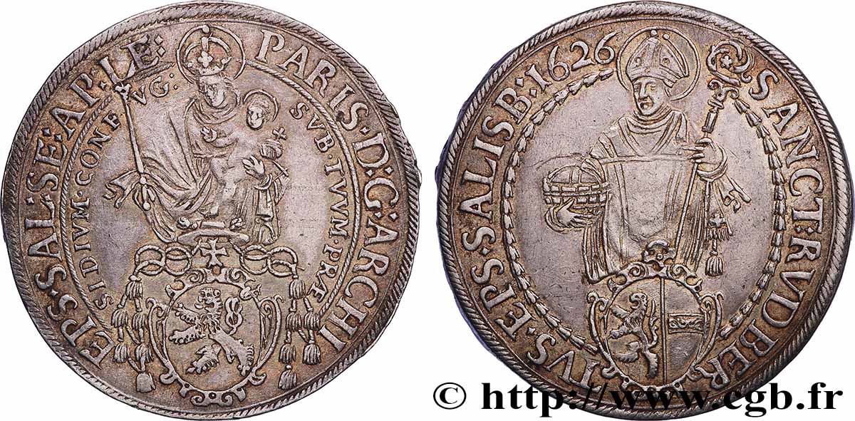 AUSTRIA - ARCHBISCHOPRIC OF SALZBURG - PARIS OF LODRON Thaler 1626 Salzbourg AU 