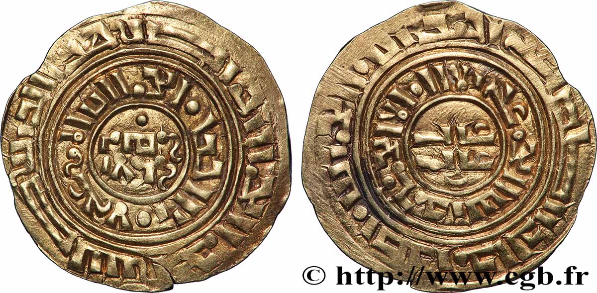 ORIENT LATIN - CROISADES - ANONYME Dinar ou Besant c. 1187-1260 Acre ? TTB 
