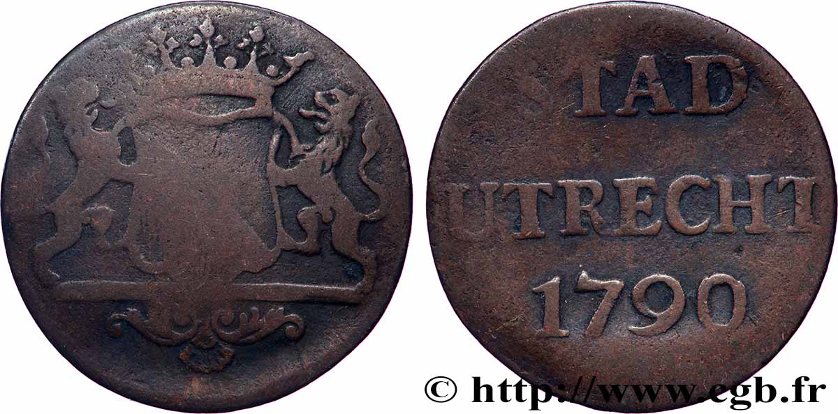 NIEDERLANDE - VEREINIGTEN PROVINZEN 1 Duit Utrecht 1790  S 