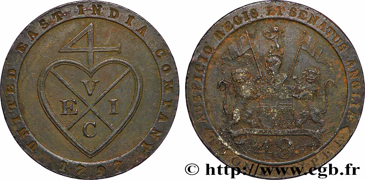 BRITISCH-INDIENS -  BRITISCHEN-OSTINDIEN-KOMPANIE - PRÄSIDENTSCHAFT BOMBAY 1/48 de roupie  1797 Soho SS 