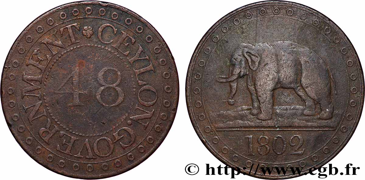 CEYLAN 1/48 Rixdollar 1802  TB+ 