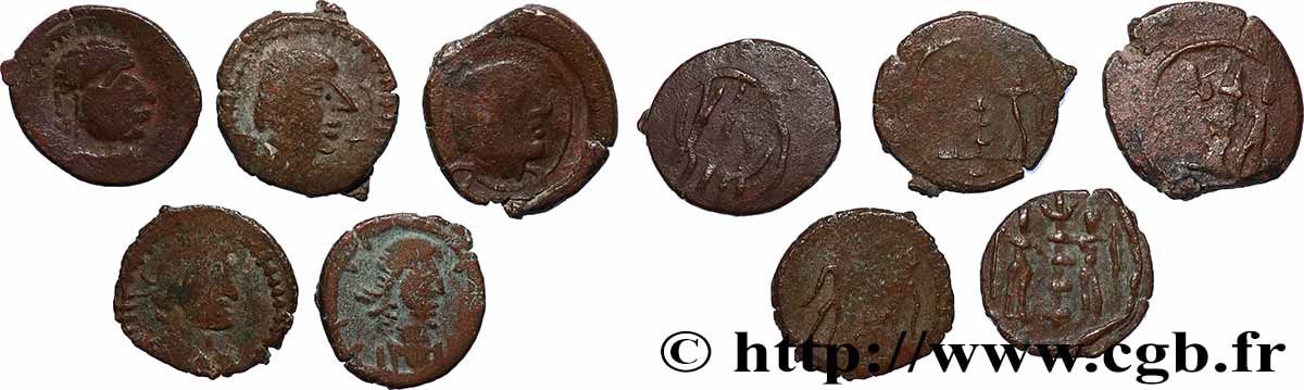 SRI LANKA Lot de 5 imitations de nummus romain IVe siècle  VF 