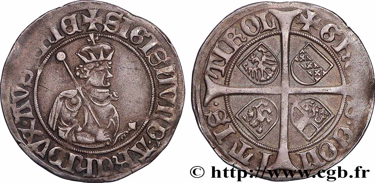 AUSTRIA - ARCHDUKE SIGISMUND OF TYROL 6 Kreuzer N.D. Hall XF 