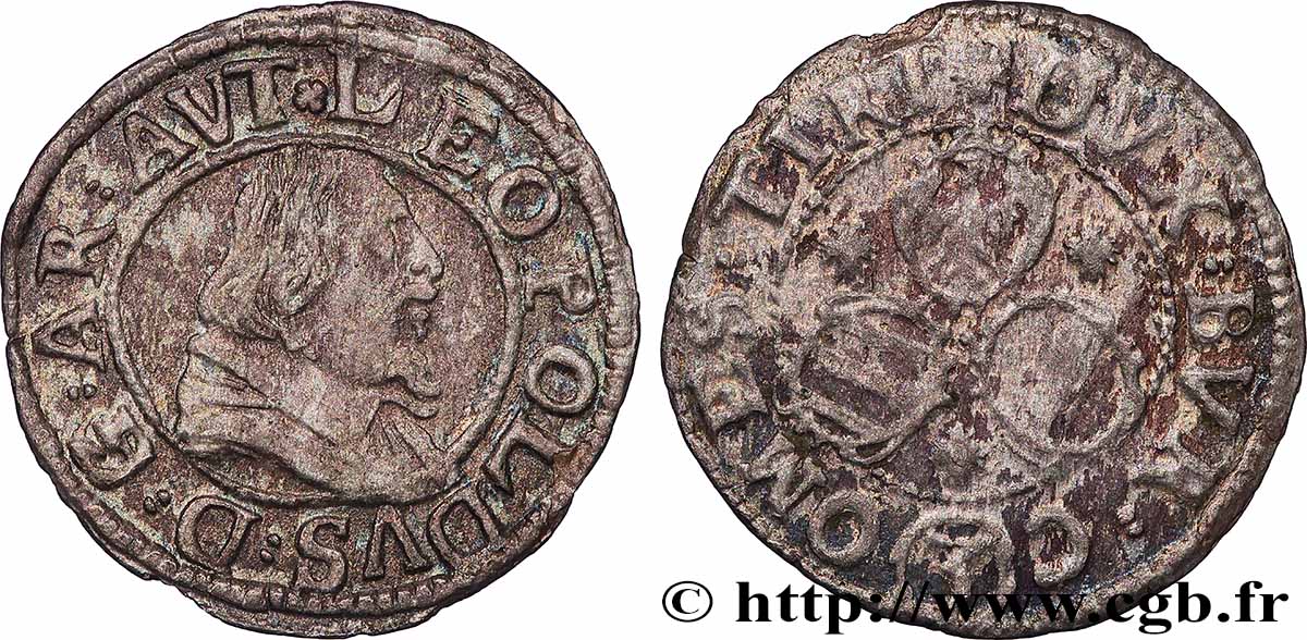 AUSTRIA - COUNTY OF TYROL - LEOPOLD V 3 Kreuzer n.d. Hall VF 