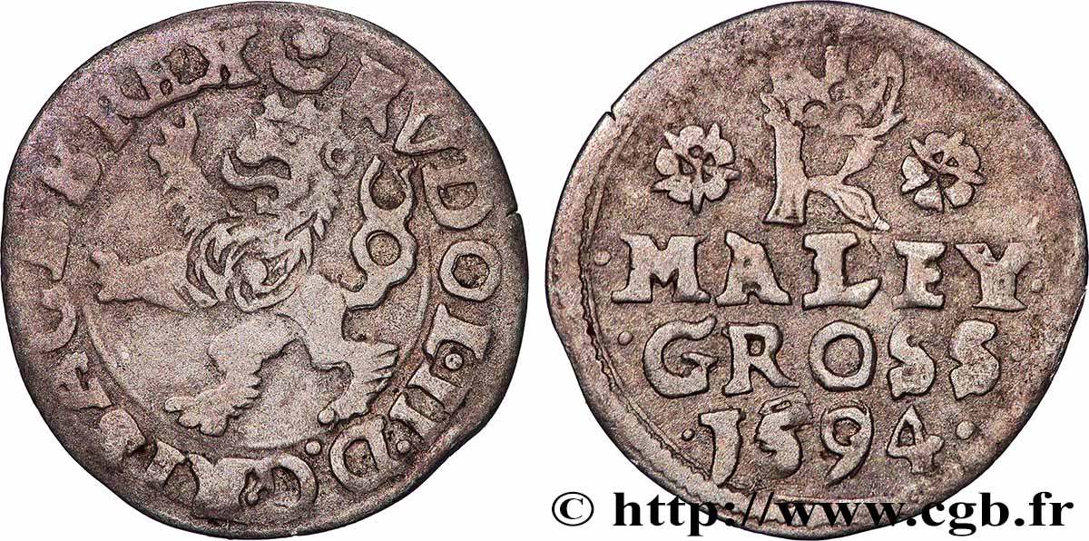 BÖHMEN – RUDOLF II. VON HABSBURG 1/2 Groschen (petit groschen) 1584 Joachimsthal S 