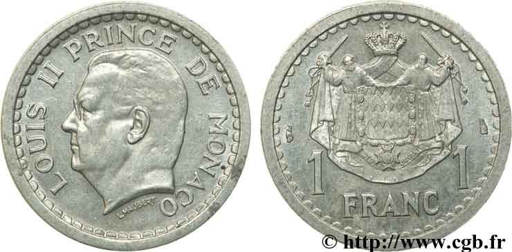 MONACO 1 Franc (1943) Paris AU 