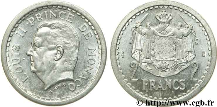 MONACO 2 francs (1943) Paris MS 