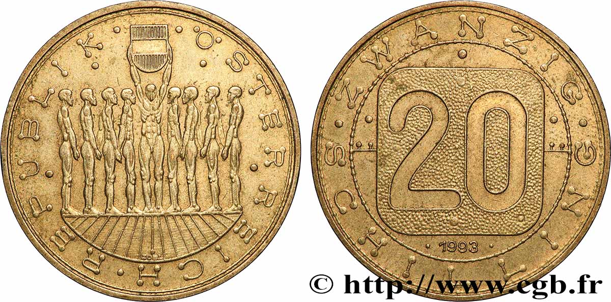 AUSTRIA 20 Schilling 1993 Vienne AU 