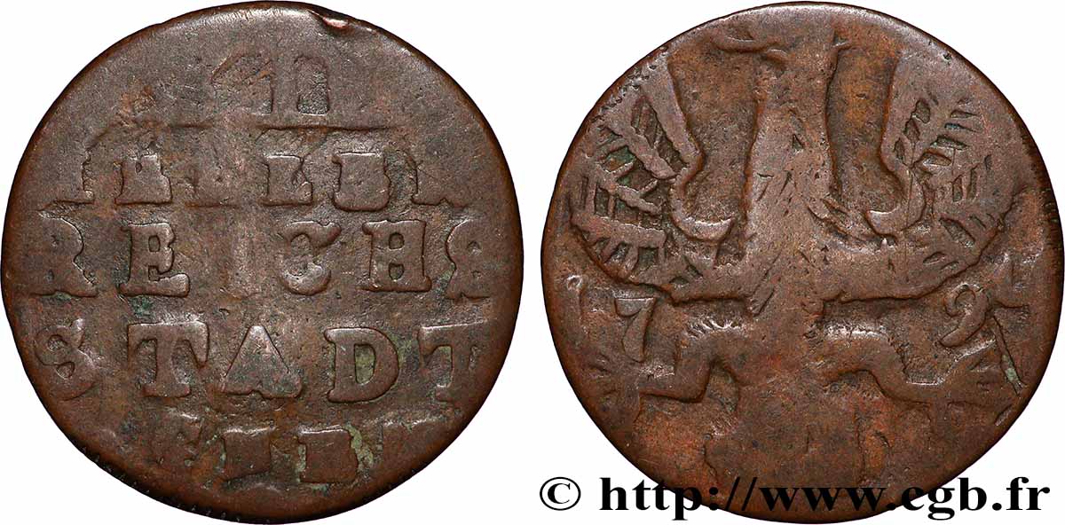 ALLEMAGNE - AIX-LA-CHAPELLE 12 Heller ville de Aachen aigle 1794  B+ 