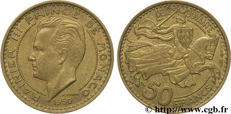 MONACO 50 Francs 1950 Paris AU 
