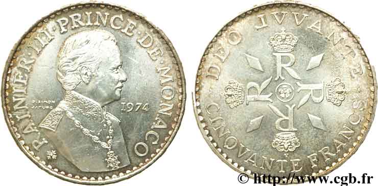 MONACO 50 Francs 1974 Paris VZ+ 