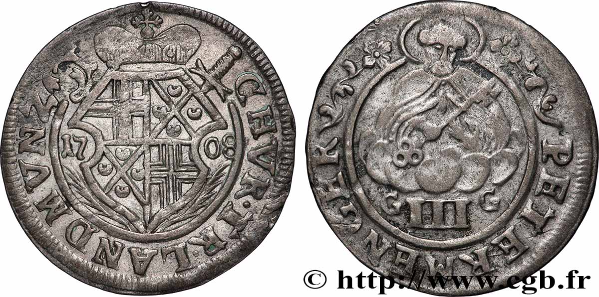 DEUTSCHLAND - TRIER 3 Albus Johann Hugo 1708 Trèves SS 