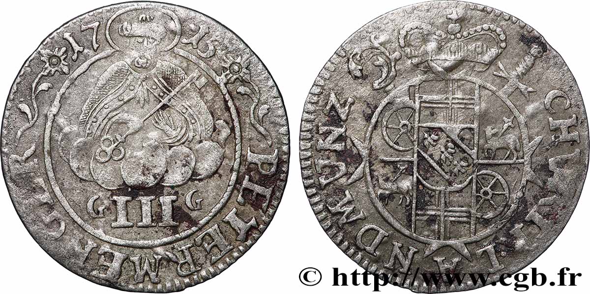 DEUTSCHLAND - TRIER 3 Petermenger (Albus) Charles Joseph de Lorraine 1715  SS 