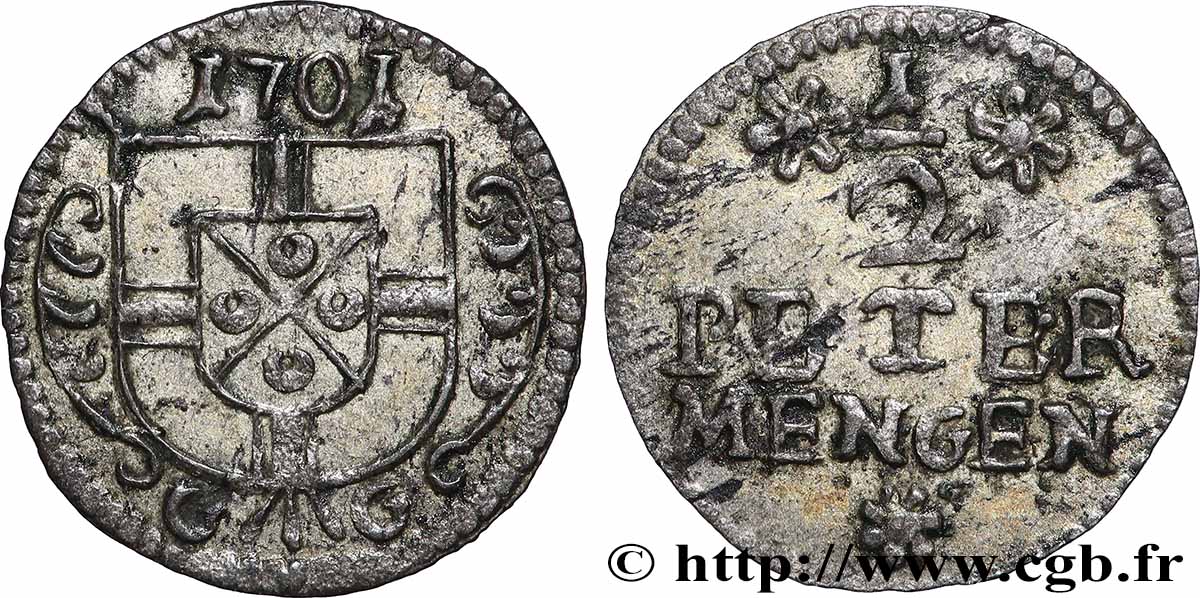 DEUTSCHLAND - TRIER 1/2 Petermenger Jean Hugues d’Orsbeck 1701 Trèves SS 