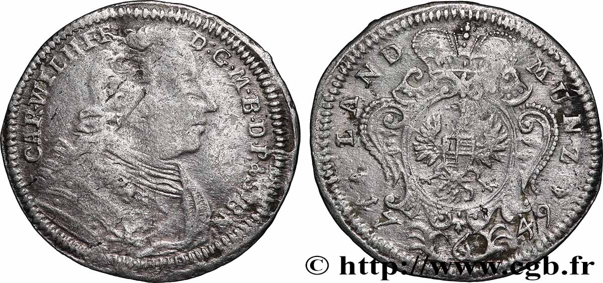 DEUTSCHLAND - BRANDENBURG-ANSBACH 6 Kreuzer - Karl Wilhelm Friedrich 1749 Schwabach fSS 