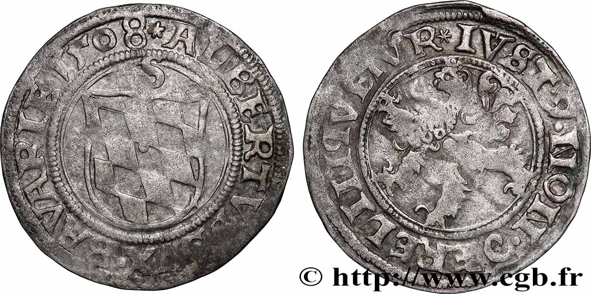 GERMANY - BAVARIA 1/2 Batzen 1508 Straubing XF 