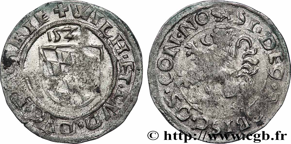 ALLEMAGNE - BAVIÈRE 1/2 Batzen Guillaume IV et Louis X 1531 Munich TTB 