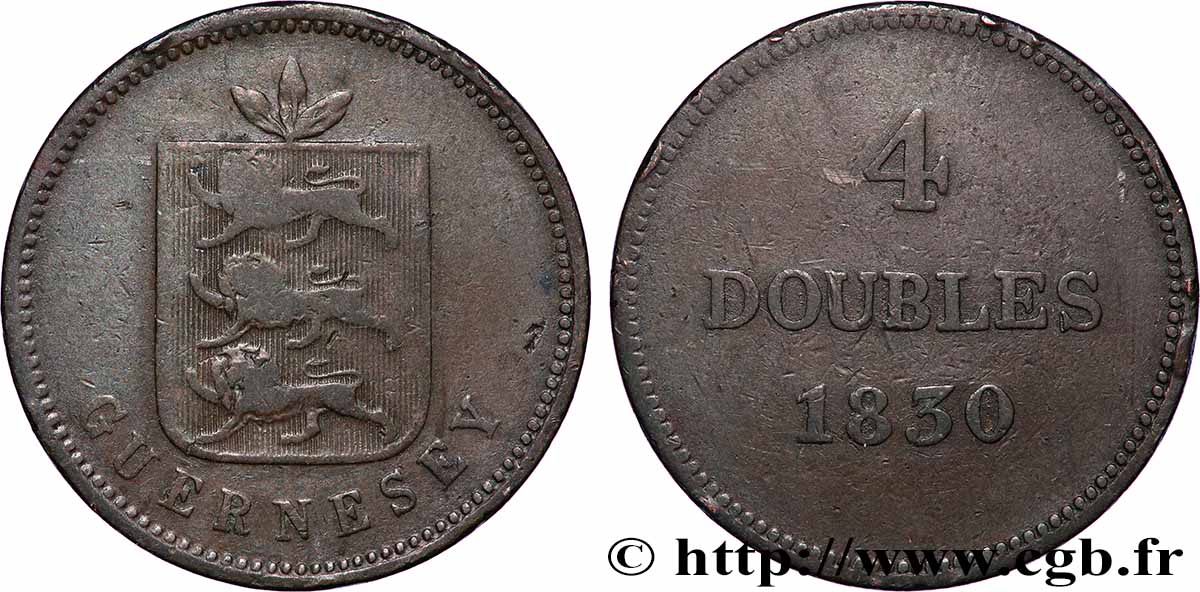 GUERNSEY 4 Doubles 1830  S 