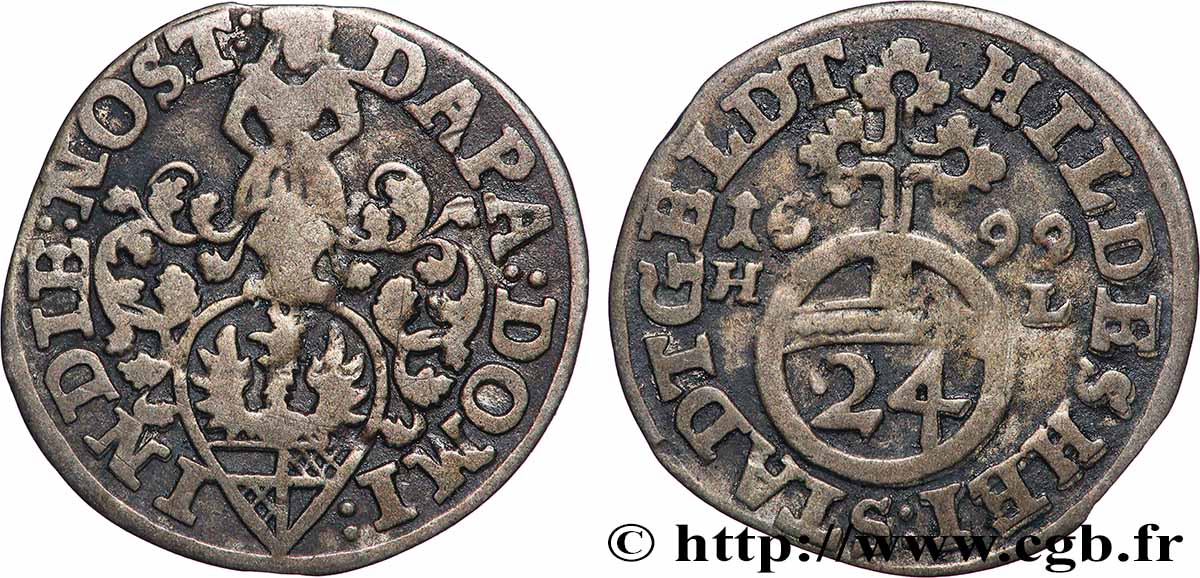 GERMANY - HILDESHEIM 1/24 Thaler 1699  XF 