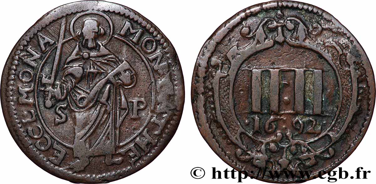 DEUTSCHLAND - MUNSTER 4 Pfenning Chapitre de la Cathédrale de Munster 1692  fSS 