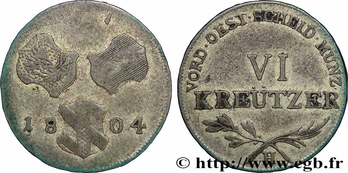 ALLEMAGNE - AUTRICHE ANTÉRIEURE 6 Kreuzer Vorderoesterreich 1804 Günzburg TB+ 