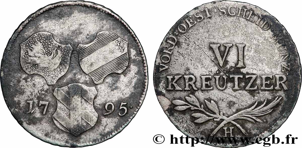 ALLEMAGNE - AUTRICHE ANTÉRIEURE 6 Kreuzer Vorderoesterreich 1795 Günzburg TB+ 