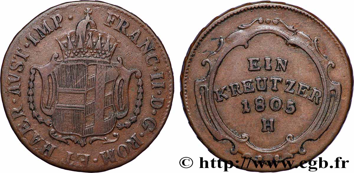 ALLEMAGNE - AUTRICHE ANTÉRIEURE 1 Kreutzer 1805 Günzburg TTB 