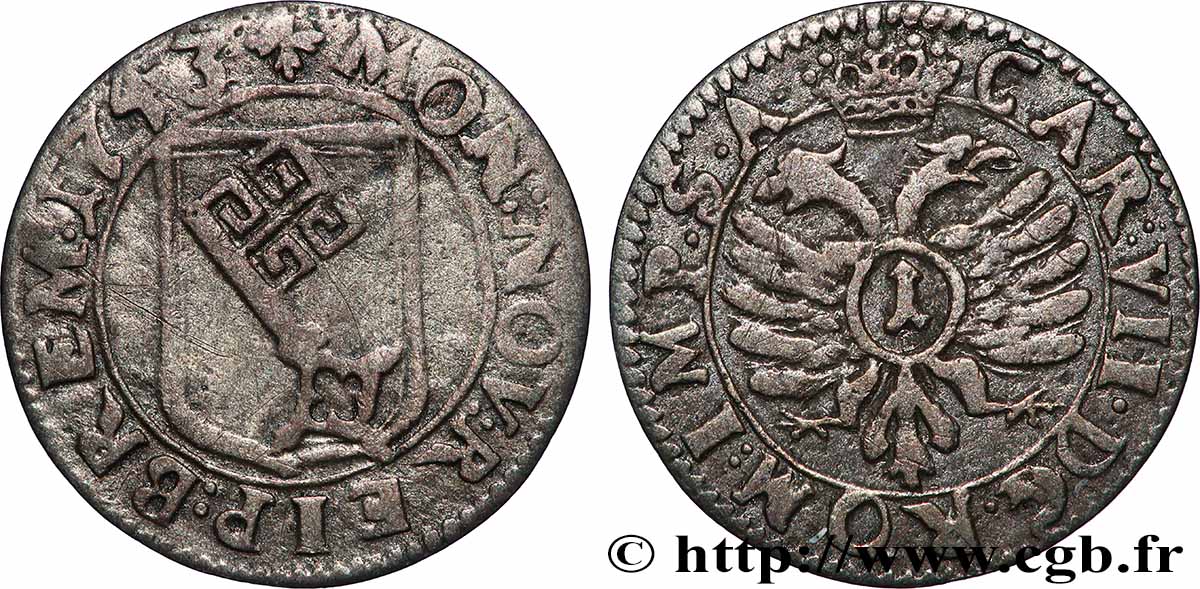 HOLY ROMAN EMPIRE - BREMEN - CHARLES VII Groten 1743  SS 