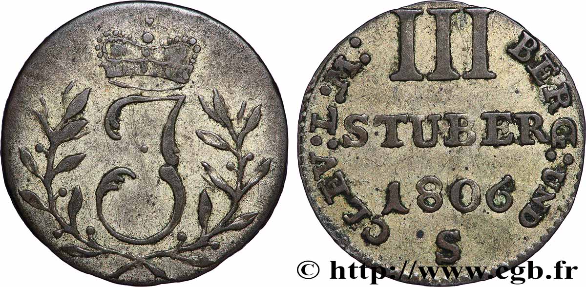 GERMANY - BERG 3 Stuber Joachim Murat Duc de Berg 1806 Düsseldorf XF 