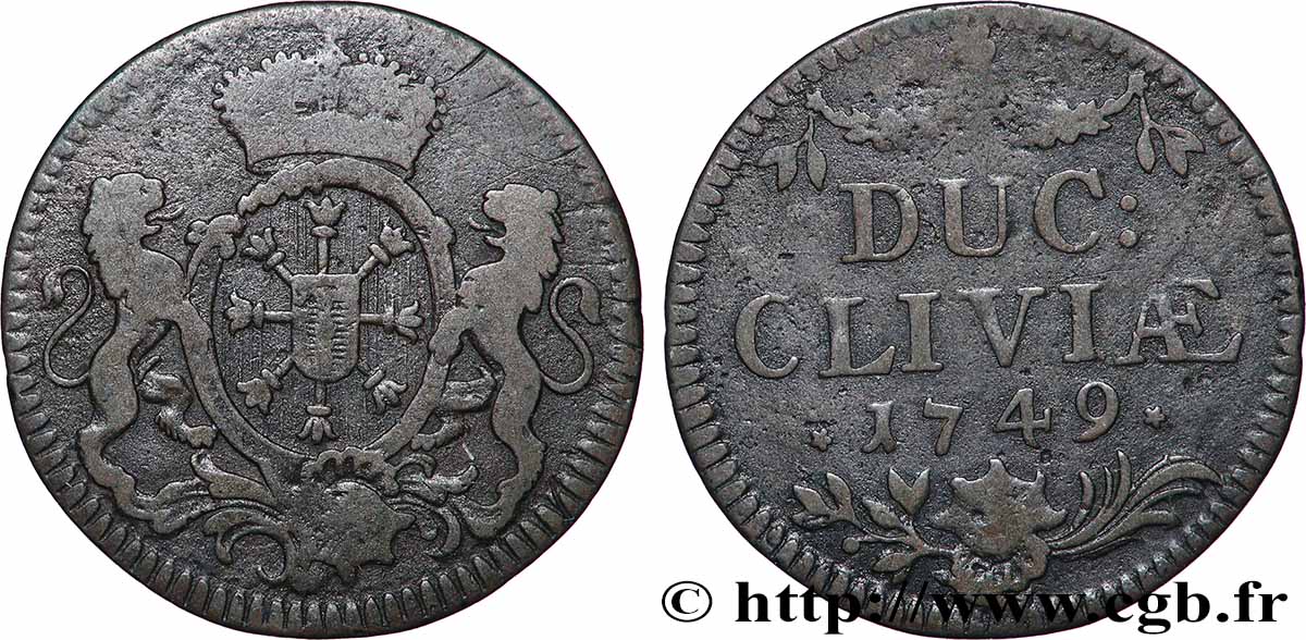 GERMANY - KLEVE 1 Gigot Frédéric II 1749  VF 