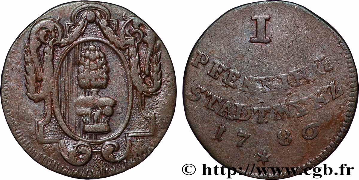 ALLEMAGNE - AUGSBOURG 1 Pfennig ville libre Augsbourg 1786  TTB 