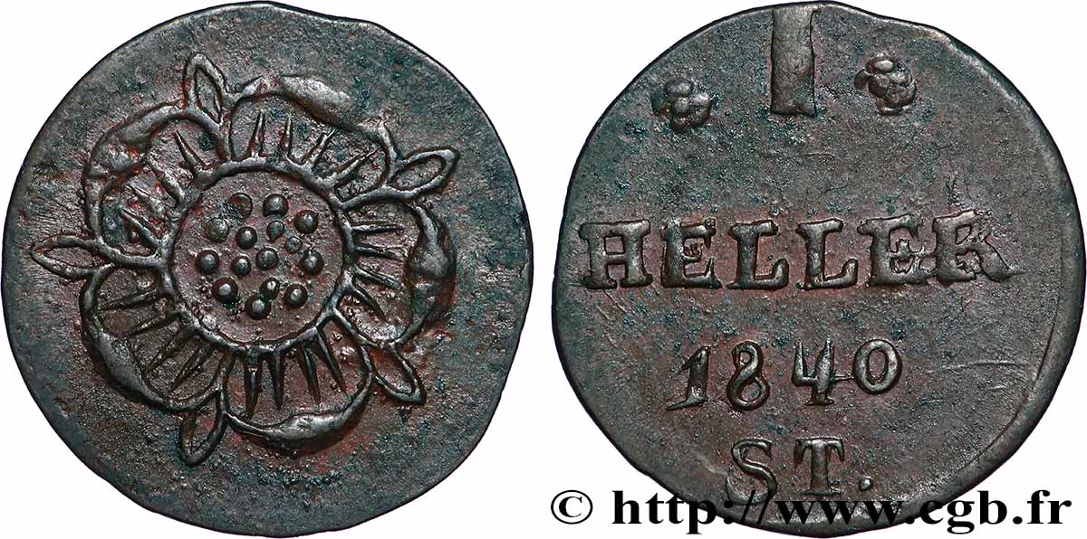 ALLEMAGNE - LIPPE 1 Heller Paul Alexander Leopold II 1840 Berlin TTB 
