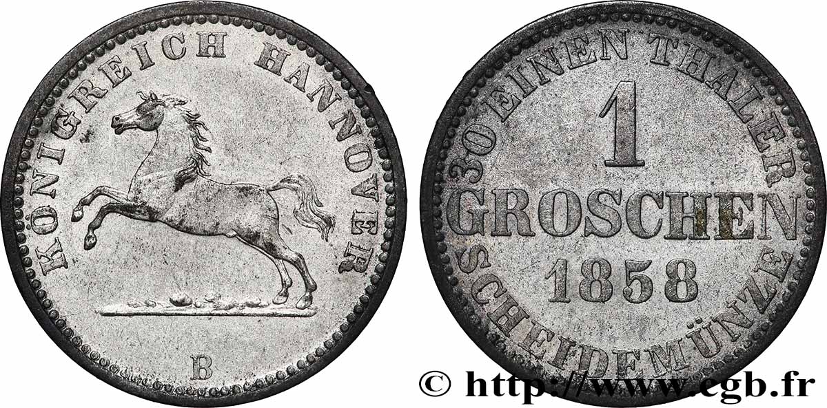 DEUTSCHLAND - HANNOVER 1 Groschen 1858 Hanovre SS 