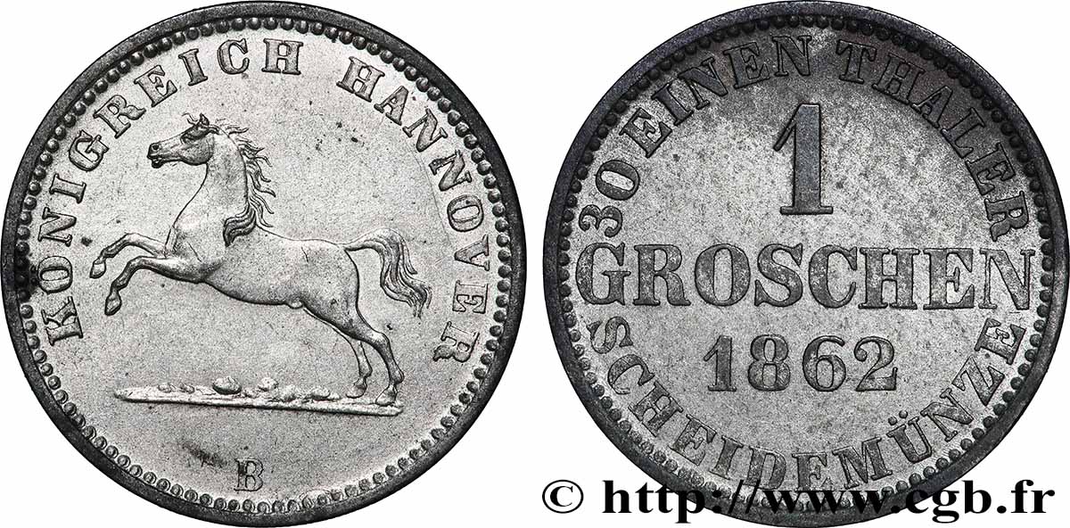 DEUTSCHLAND - HANNOVER 1 Groschen 1862 Hanovre SS 
