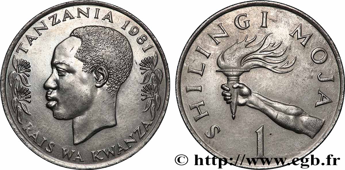 TANSANIA 1 Shilingi Julius Nyerere 1980 Llantrisant VZ 