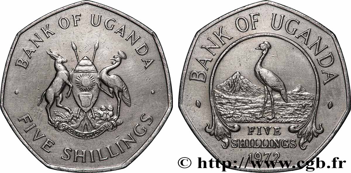 UGANDA 5 Shillings 1972 Llantrisant AU 