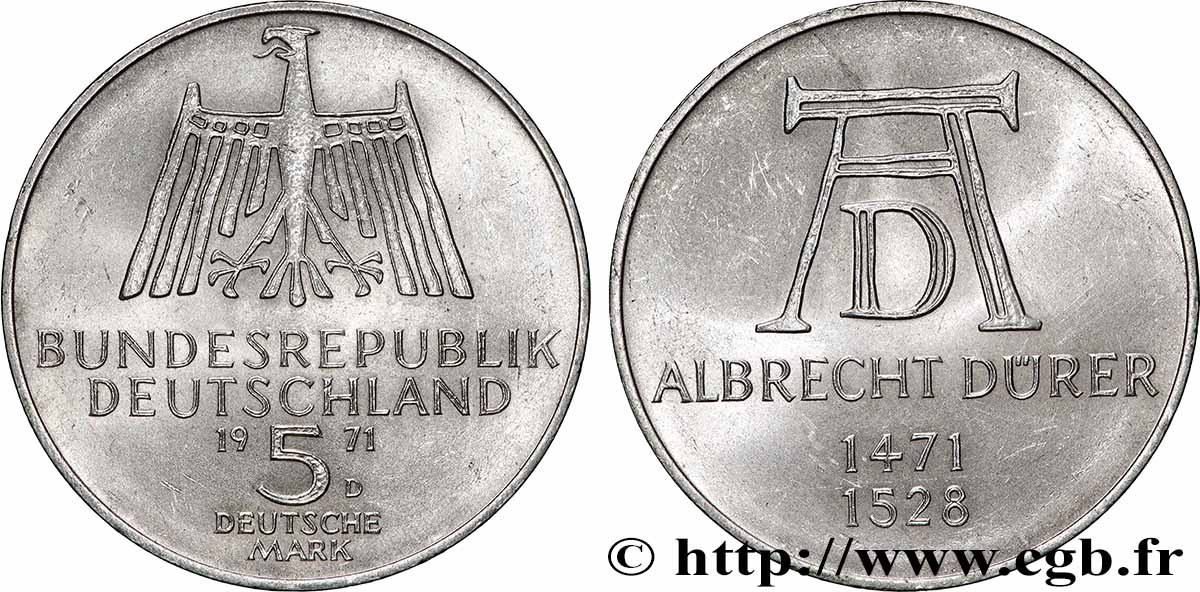 ALLEMAGNE 5 Mark Albrecht Dürer 1971 Munich SPL 