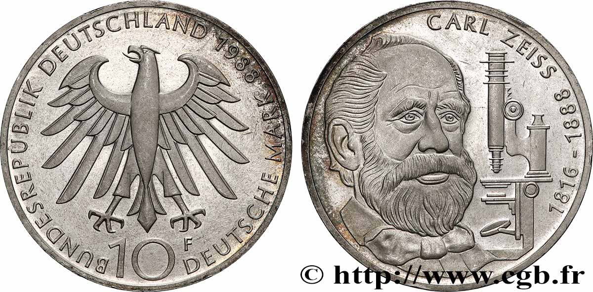 ALLEMAGNE 10 Mark Carl Zeiss 1988 Stuttgart SPL 