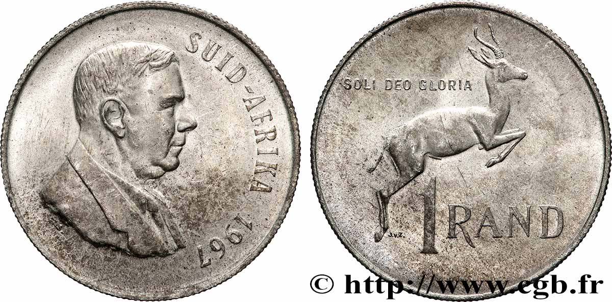 AFRIQUE DU SUD 1 Rand Dr Verwoerd 1967 Pretoria SUP 