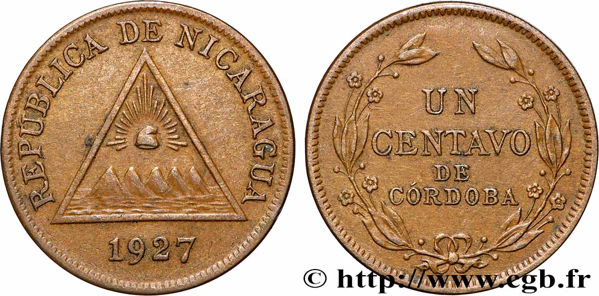 NICARAGUA 1 Centavo 1927  TTB+ 