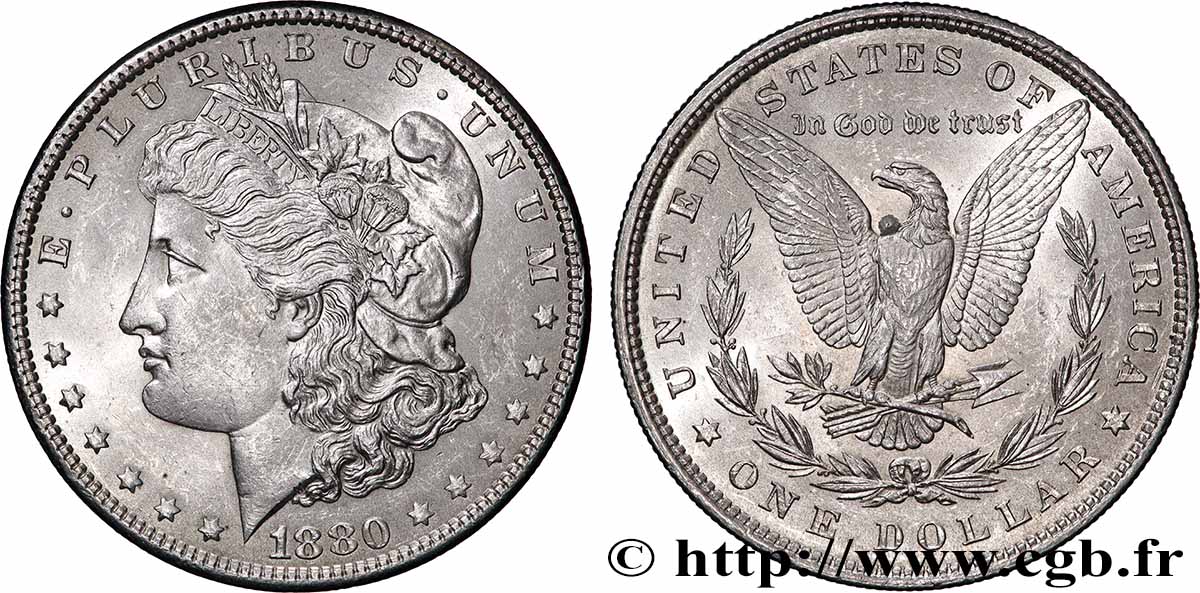 VEREINIGTE STAATEN VON AMERIKA 1 Dollar type Morgan 1880 Philadelphie VZ+ 