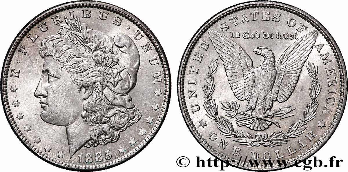 ÉTATS-UNIS D&nbsp;AMÉRIQUE 1 Dollar Morgan 1885 Philadelphie VZ 