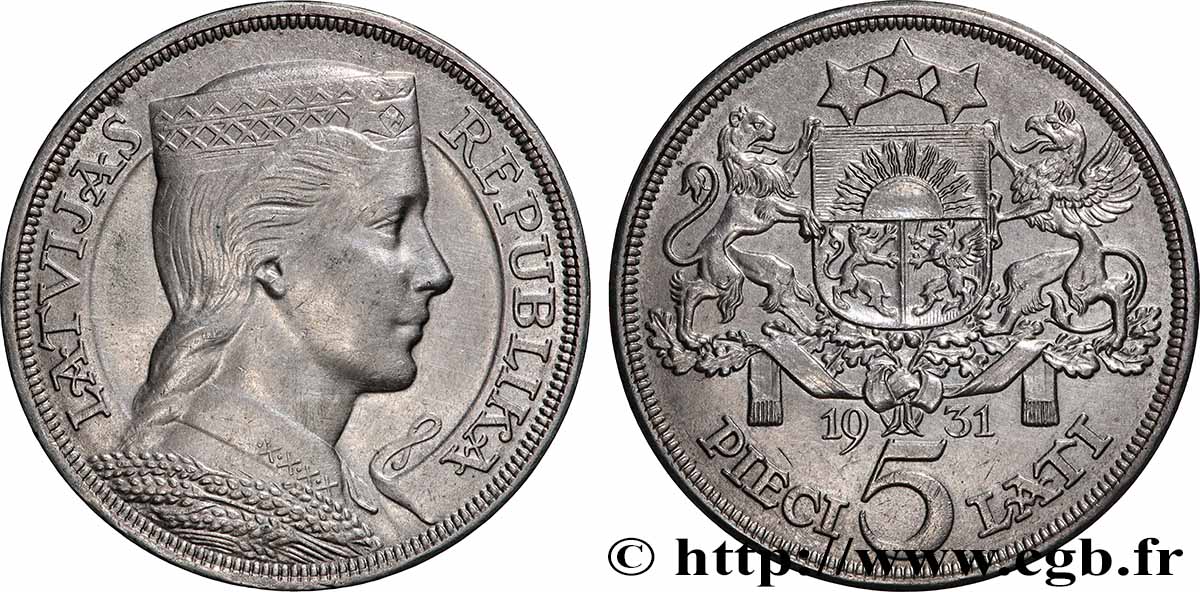 LETTONIA 5 Lati 1931 Londres q.SPL 