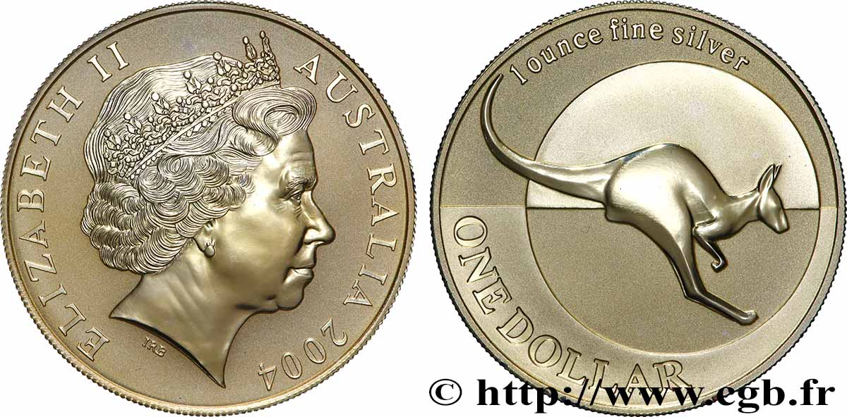 AUSTRALIEN 1 Dollar Proof Kangourou dorée 2004 Canberra ST 