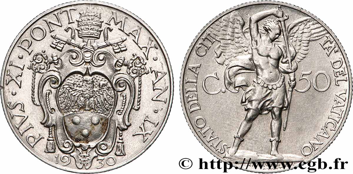 VATICAN ET ÉTATS PONTIFICAUX 50 Centesimi Pie XI an IX 1930 Rome SUP 