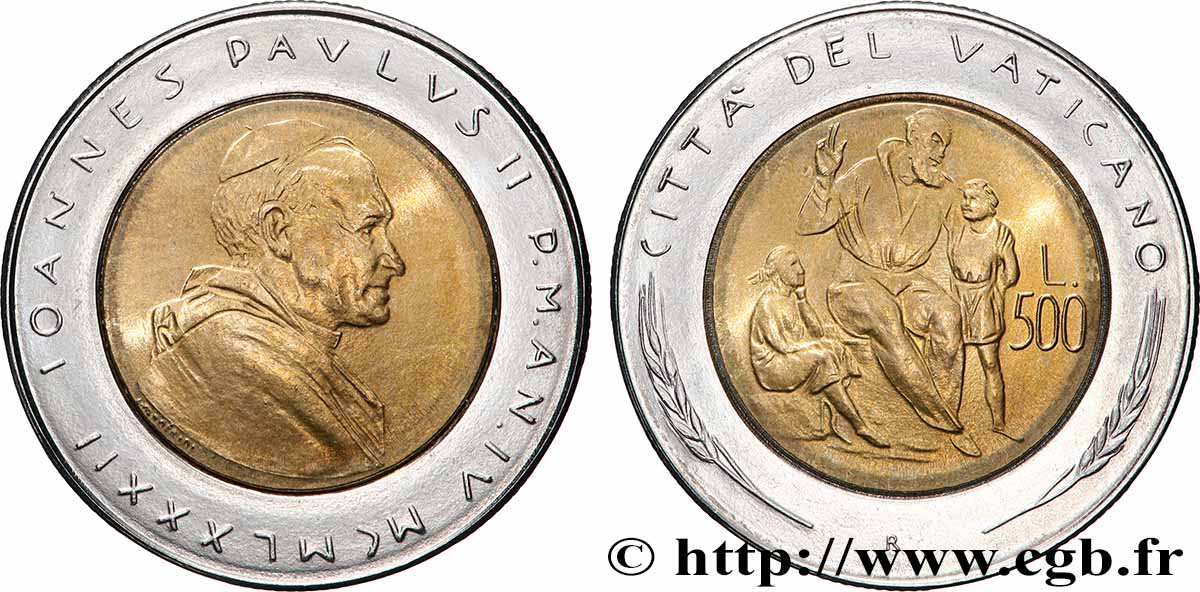 VATICANO Y ESTADOS PONTIFICIOS 500 Lire Jean Paul II an IV / éducation 1982 Rome SC 