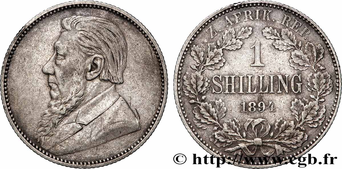 AFRIQUE DU SUD 1 Shilling Kruger 1892  TTB 